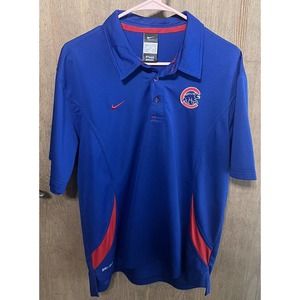 Men’s Nike Dri Fit Polo Shirt Chicago Cubs Blue Size Medium